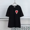 Amis Mens T-shirts Summer 100% Cotton Korea Fashion Play T Shirt Paris Des Badge Garcons Men/woman Causal O-neck Basic T-shirt Male 1551