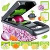 1416 in 1 Multifunctional Vegetable Chopper Slicer Shredder with Basket Fruit Slicer Potato Shredder Carrot Grind Home Gadgets 240415