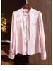 Dames blouses poplin zomer blouse casual mode geavanceerd temperament Chinese stijl tops printen met lange mouwen shirt