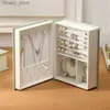 Accessories Packaging Organizers Creative Bookshaped Jewelry Box Ring Necklace Earrings Storage Large Capacity Flip Cover PU Leather Jewelry Or Y240423 BCCL