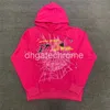 Erkek Tasarımcı Örümcek Kapüşonlu Hoodie Sweater Sweatshirts Sis Hoodie Young Thug 555555 Melek Y2K Krop Pembe Kırmızı Kapşonlu Pantolon Erkek Yüksek Kaliteli Baskı Terry Hoodie