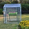 86x126x150cm PVC Garden Greenhouse med hyllor Hemväxtisolering Gård Trädgård Vinter tält varmt täckning inklusive järnstativ 240318