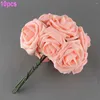 Fleurs décoratives 10 pcs belles artificielles de mariage rose bouquet de mariée décoration intérieure adaptée à diverses activités de vacances