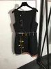 Designer de luxe Summer Tank Mini robes Femmes O Nou Sans manches manches Black Robe Euripean Fashion Casual Daily tenue