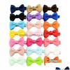 Gumki do włosów 10pcs/Lot Dzieci Akcesoria Bowknot Elastic Colorf Scrunchies moda opaski na głowę Dziewczyny Kucyk Ponytail AA220323 Drop Dhnmh