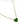 Concepteur de collier pour femme Louies Vuttion Collier de trèfle de luxe Tempérament Lvjia Green Love imprimé Pendant Colli