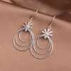 Dangle Earrings 2024 1PCS Pure Silver Three Ring For Women Jewelry Gifts