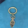 Keychains Nedar Wiccan Spirale Déesse pendentif Pendre Femmes Men Men en acier inoxydable Chain de clé Talisman Pagan Bijoux Grèce Déclaration de la Grèce