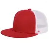 Caps de bola combinação de cores sólidas Hardtop Hard Men's Hat da moda e simples malha de verão Summershade Baseball de borda plana