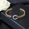 Pulseira de designer de luxo Chanells Bracelets Jóias Mulheres Mulheres Charme Bracelet Man Letter C Logo Gold Cuff Presente 87