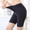 Calcinha feminina 1pc Segurança de seda de gelo sem costura calças curtas Mulheres finas plus size alta cintura sob a saia boxers anti -frict coxa shorts