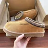 Slippers Designer Botas femininas Tazz Slippers Sheepskin Fur Australia Mostarda Semente