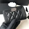 Designer Fashion Womens Purse portefeuille Classic Designer Sac Holder Carte en métal en or vintage Femme Caviar Lambe Lambe Black Zipper Purse