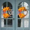 Decorative Flowers 2024 Thanksgiving Flower Dead Branch Letters Wreath Ring Autumn Harvest Festival Vine Circle