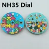 مجموعات إصلاح الساعات NH35 DIAL S Bubble Puzzel الأزرق/الأخضر وجه مضيئة للتوعية NH36 إكسسوارات الحركة استبدال