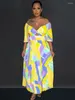 Этническая одежда 2024 Весенние летние африканские платья для женщин плюс размер Абая Дасики Традиционное Африка Фей Фей Длинное платье макси