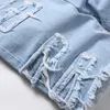 Jeans para hombres destruidos cortos con pantalones cortos de mezclilla rasgados de verano