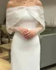 2024 Elegant White Sheat Evening Farty Robe Off épaule Applique dentelle de la cheville Femmes Prom Robes formelles Robe de soie sur mesure