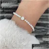 Beaded Fashion 26 Letter Bracelet Women Temperament Handmade Simated Pearl Bead Bracelets For Jewelry Gift Drop Delivery Dh3Yv