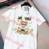Дизайнерская модная футболка роскошная медвежьем питание с печи с хлопковой рубкой футболка с коротки