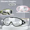 Swimming Goggles Silicone Swim Glasses Big Frame with Earplugs Men Women Professional HD Antifog Eyewear Accessories 240409