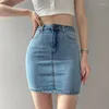 Jupes Jupe en jean pour femmes Y2K Streetwear Y paquet hanche Mini femme Style coréen taille haute mince court Jean livraison directe vêtements Wo Ot17X