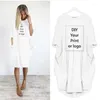 Casual Dresses DIY Your Like Po Or Logo Autumn Womens Fashion Pocket Loose Dress Ladies Crew Neck Long Girl Tops