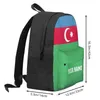 Ryggsäck anpassad namn Azerbajdzjan flagga polyester för män kvinnor resväska casual studenter vandring camping