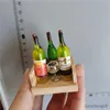 冷蔵庫の磁石シミュレートされたフードボックスジャパン韓国寿司冷蔵庫ステッカーシリコンステッカー木製ミニ赤ワイン飾りキッチンの装飾