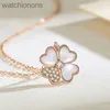 Luxury Top Grade Vancelfe Brand Designer Necklace S925 Sterling Silver Four Leaf Clover Necklace for Womens Version High Quality Jeweliry Gift