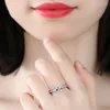 クラスターリングYanleyu認定1.2ct Dカラープリンセスカットモイサナイト婚約リング