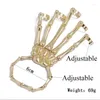 Bracelets de charme Ihues Squelette personnalisé Skeleton Hand Bone Five Dinger Ring