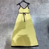 Casual Dresses 2024 V Neck Strapless Women Yellow Long Knitted Dress