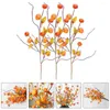 Dekorativa blommor 3 PCS Foam Filler Artificial Pumpkin Branch Thanksgiving Fall Picks Branches Dekorera Tabellens centrum Simulering Bär