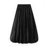 Skirts Summer High Waist Slim Flower Bun Female Lantern Loose Skirt Korean Fashion Midi Long A- Line For Women