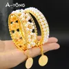 Ayong Elegant Pearls Gold armbanden 21K Gold vergulde luxe manchet Bangle Turkse Midden -Oosten Muslim Party Sieraden Evenement Geschenken 240412