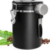 Storage Bottles Stainless Steel Coffee Bean Sealed Jar Airtight Container Canister With Scoop