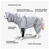 Veste de vêtements de chien pour chiens Poncho réfléchissant imperméable réglable avec trou de laisse pour chiens moyen à 3x dans les chiens