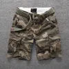 Herenbroek camouflage katoen shorts met riem voor mannen zwaargewicht Amerikaanse werkkleding casual half mannelijk vintage multi pocket 2024 zomer