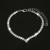 Halskettenarmband -Ding -Set von Brautschmuckketten, europäischer und dreiteiliger Set, Water Diamond Claw Chain Schmuckset und 198 229
