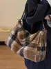 Sznurka torebka torebka retro w kratę 2024 torba posłańca żeńskie torebki ramię mody damskie torby crossbody Bolsas