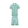 Casablanc-s 23ss designer men t shirt set Sport Knit Rabbit Silk Mens Designer Shirts Hawaiian Short Sleeved Shirt Men Slim Fit Dress Shirt Variety