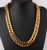 Men Franco Miami Cuban Link Chains ketting Hooggepolijste titanium stalen sieraden Goud zilver 60cm17cm9178963