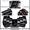Kosmetiktaschen Joligrace Make -up Zughülle Professional einstellbar - 6 Tabletts Kosmetikkoffer Make -up -Aufbewahrungsorganisator Box mit Schloss und CompartM L410