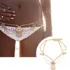 Bälten Kvinnors Belly Dance Tassel Midjekedja Guld Silver Silver Multi-Layer European och American Bohemian Body