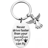 Nyckelringar Lanyards Guardian Keychain Angel New Driver Keychain kör aldrig snabbare än din ängel kan flyga 16 -årsdagspresent till dotter Niece D240417