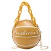 Schoudertassen 1 stks bal portemonnees voor tieners vrouwen crossbody chain hand persoonlijkheid vrouwelijk leer roze basketbaltas