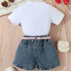 Set di abbigliamento per bambini ragazze camicie a maniche corte