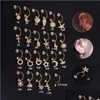 Orecchini in cristallo a borchie Tragus Cartilagine elica in acciaio inossidabile Flower Star Cilp Earring for Women Ear Piercing Fashion Jewelry Drop Drop Dhtmo Dhtmo