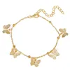 Anklets Boheemse gouden zilveren kleurvlindermode voor vrouwen Summer Beach Enkle Bracelet voetketens sieraden